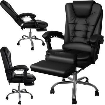 Офісне крісло Boss 23286 Premium з масажною подушкою, з підніжкою Чорне комп'ютерне крісло 30014 фото