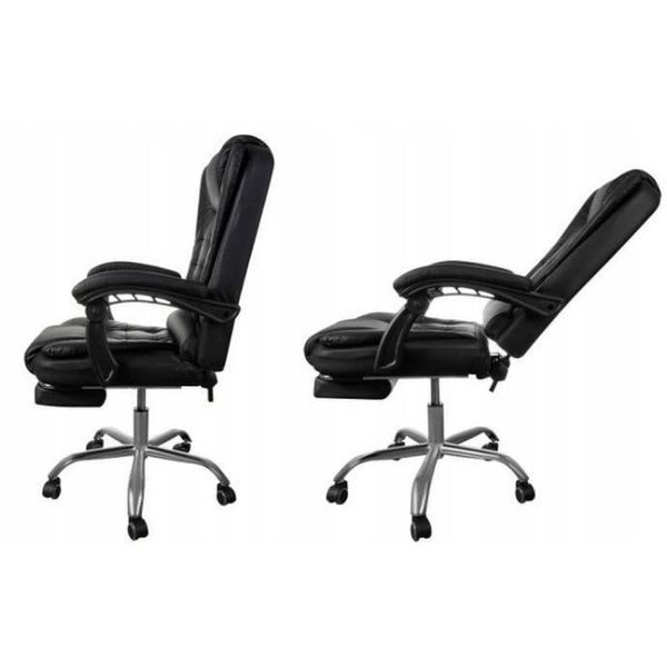 Офісне крісло Boss 23286 Premium з масажною подушкою, з підніжкою Чорне комп'ютерне крісло 30014 фото