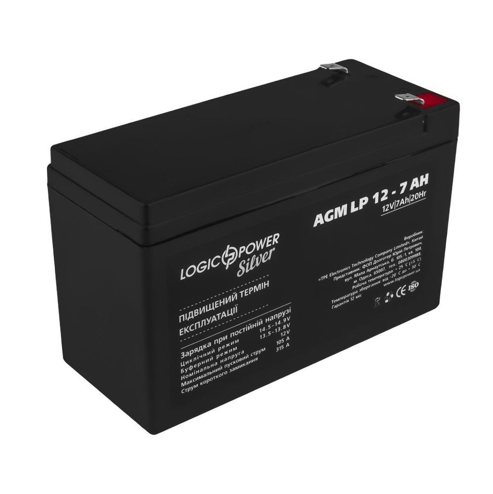 Акумулятор AGM LP 12V - 7 Ah Silver 1217 фото