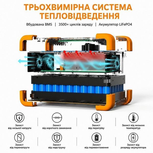 LiFePo4 1800/1200 Вт зарядна станція Pecron до 10 пристроїв, бездротова зарядка, портативна 29439 фото