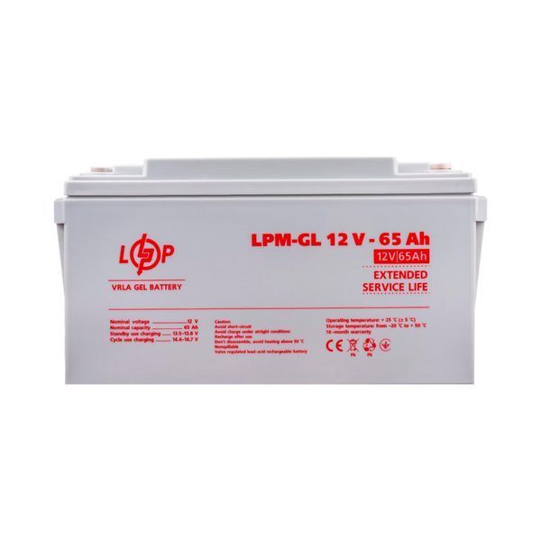 Акумулятор гелевий LPM-GL 12V - 65 Ah 3869 фото
