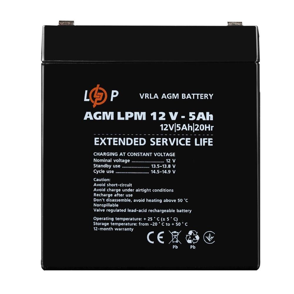 Акумулятор AGM LPM 12V - 5 Ah Уцінка 01.2025 42055 фото