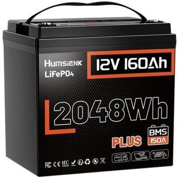 LiFePO4 12V/160Ah 150A BMS акумулятор Humsienk 2048 Вт*год для систем резервного живлення 30891 фото