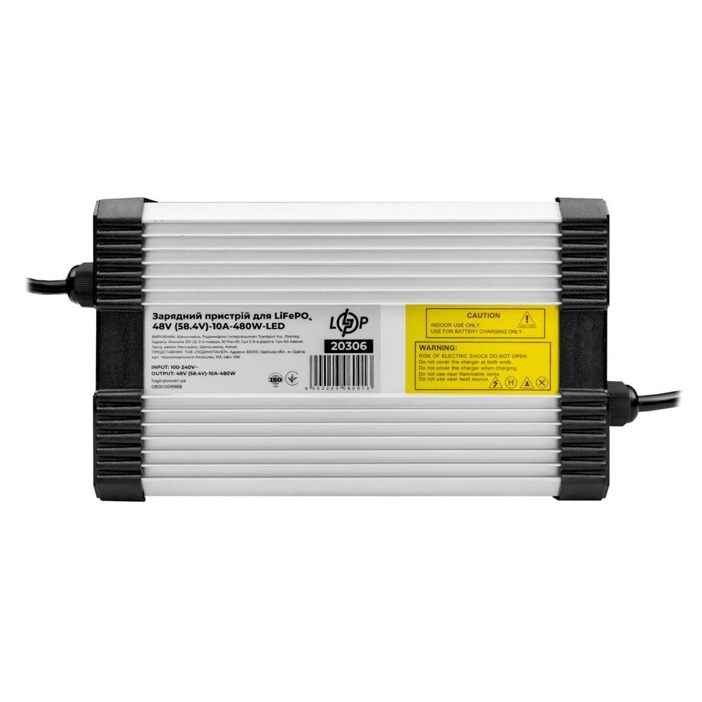 Зарядний пристрій для акумуляторів LiFePO4 48V (58.4V)-10A-480W-LED 20306 фото