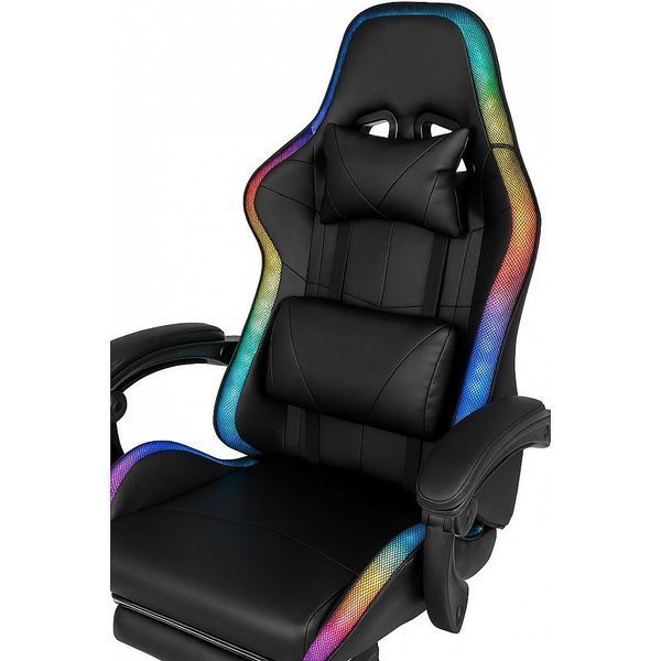 Крісло комп'ютерне ProGame з RGB підсвіткою GX-150 підставка для ніг, для геймерів 30109 фото